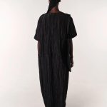 fibyus black crinkle maxi dress back
