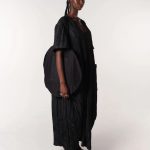 fibyus black crinkle maxi dress model front