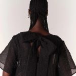 fibyus black textured smock dress back
