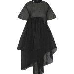fibyus black textured smock dress front