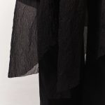 fibyus black textured smock dress hem