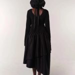 fibyus black tiered dropwaist dress back