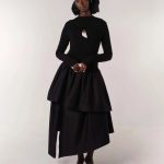 fibyus black tiered dropwaist dress front